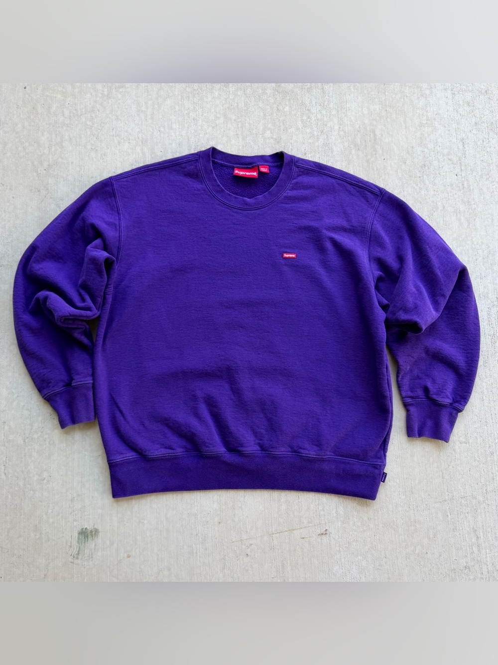 Supreme Mini Box Logo Sweatshirt Crew Neck Purple Men Size Medium